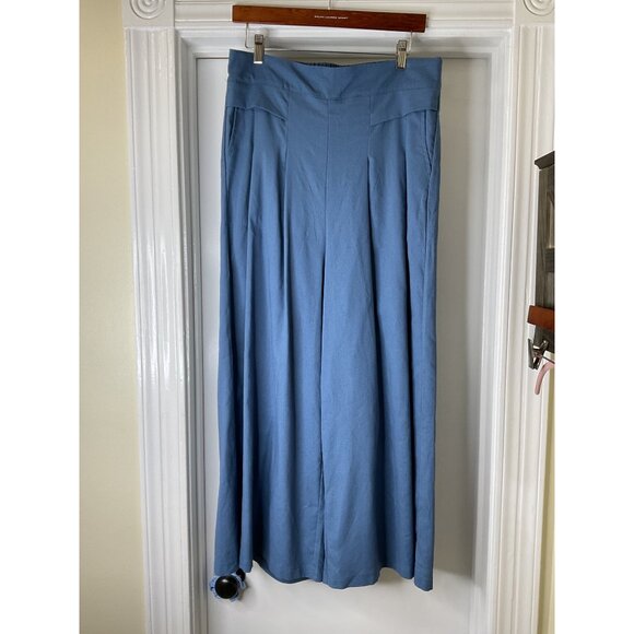 Source Unknown Pants - Unbranded Linen Blend High Waisted Cropped Pleated Wide Legged Pant XL